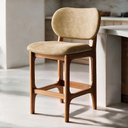 Ver imagem 4 de Kit 03 Banquetas Baixa Bar Cozinha e Sala de Jantar Fixa Betta L02 Imbuia Couríssimo Casco Fendi -
