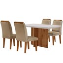 Ver imagem 6 de Mesa Olimpia 120cm Mdf Vidro Canto Reto Com 4 Cadeiras
