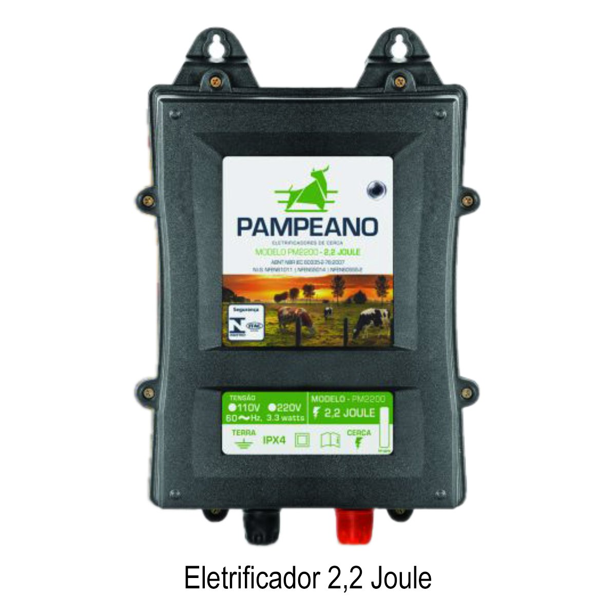 Kit Eletrificador 2,2 joules Cerca Elétrica Rural 1000m Fio - 2