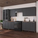 Ver imagem 1 de Armário de Cozinha Modulada Completa Fidelitá Nara 100% MDF 6 Peças 360cm 16 Portas 2 Gavetas sem