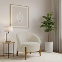 Ver imagem 1 de Poltrona Decorativa Orgânica Ariel Boucle Bege com Pés Madeira para Sala Loja Sheep