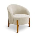 Ver imagem 4 de Poltrona Decorativa Orgânica Ariel Boucle Bege com Pés Madeira para Sala Loja Sheep