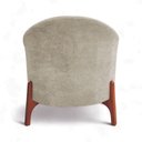 Ver imagem 3 de Poltrona Decorativa Orgânica Ariel Boucle Bege com Pés Madeira para Sala Loja Sheep