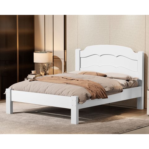 Cama Casal Lais 100% Mdf para Colchão 188x138 Cm -super Reforçada - Basoto:branco