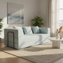 Ver imagem 6 de Sofá Bouclé 3 Lugares Moderno Claro Minimalista Elegante Sala Estilo Moderno Organico Industrial
