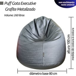 Puff Gota (vazio) Executive Luxo Fino Acabamento Metalizado Home Office (sem Enchimento) Uso Sala Qu - 3