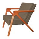 Ver imagem 2 de Conjunto 2 Poltronas Monalisa Com Braços de Madeira Linho Marrom - LM DECOR