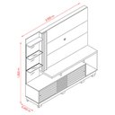 Ver imagem 2 de Estante Home Theater com Pés e Mesa de Centro Frizz Plus Cinamomo Off White – Madetec