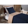 Colcha Cobre Leito Cama de Solteiro 2 Pç Dupla Face Acolchoado Microfibra Azul Marinho e Bege - 2
