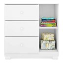 Ver imagem 6 de Guarda Roupa Infantil 3 Portas Cômoda 3 Gavetas Duda Branco - Phoenix