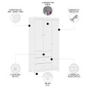 Ver imagem 3 de Guarda Roupa Infantil 3 Portas Cômoda 3 Gavetas Duda Branco - Phoenix