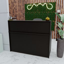Balcão Atendimento Recepção Consultório 1200x600 C/gaveteiro - Preto - 2