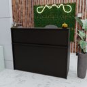 Ver imagem 2 de Balcão Atendimento Recepção Consultório 1200x600 C/gaveteiro - Preto