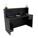 Ver imagem 4 de Balcão Atendimento Recepção Consultório 1200x600 C/gaveteiro - Preto