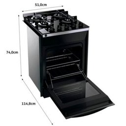 Fogão de Embutir Brastemp 4 Queimadores Bivolt BYO4XAE Preto Com Mesa de Vidro Dupla Chama BYO4XAEUN - 2
