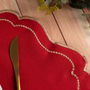 Ver imagem 2 de Kit 6 Jogos Americanos Bordado Simples com Guardanapos - Realeza Vermelho