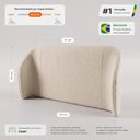 Ver imagem 4 de Cabeceira Estofada Alure para Cama Casal de 140cm Orgânica Curva Bouclê Bege - Desk Design
