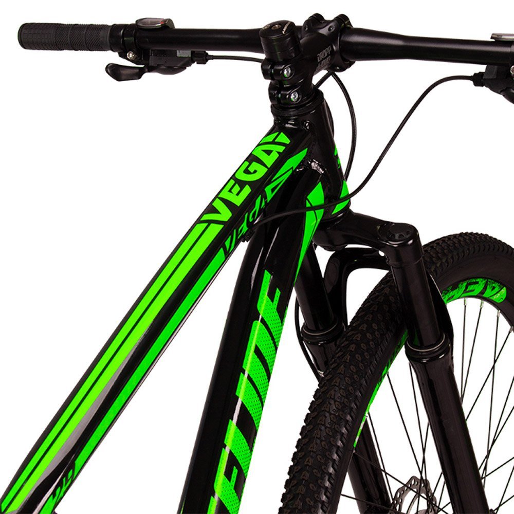 Bicicleta Vega Aro 29 Quadro 15 Alumínio 27v Shimano Altus Freio Mecânico Preto Verde - Spaceline - 8