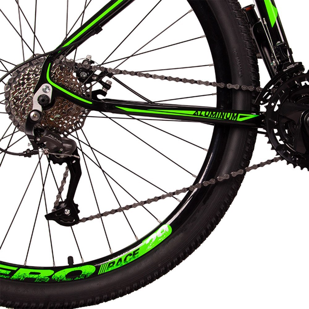Bicicleta Vega Aro 29 Quadro 15 Alumínio 27v Shimano Altus Freio Mecânico Preto Verde - Spaceline - 9