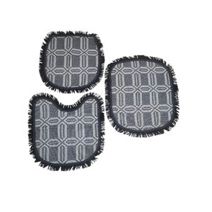 Tapete de Banheiro Jogo 3 Peças: Azul Marinho Luxo