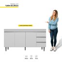 Ver imagem 4 de Balcão Gabinete Andréia de Pia 150cm Sem Tampo 3 Portas Branco - Desk Design