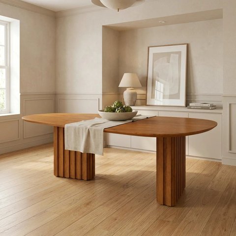 Mesa de Jantar Orgânica 8 Lugares MDF Ísis Freijó