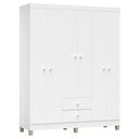 Ver imagem 3 de Cômoda e Guarda Roupa 6 Portas Ternura Baby Branco Brilho - Incorplac