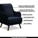Ver imagem 3 de Poltrona Decorativa Catar com Tachas Veludo Azul Marinho - Gran Belo