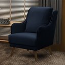 Ver imagem 6 de Poltrona Decorativa Catar com Tachas Veludo Azul Marinho - Gran Belo