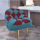 Ver imagem 2 de Kit 02 Poltrona Paloma Escritório Sala Pé Palito Suede Azul Turquesa e Suede Vinho - Dominic Decor