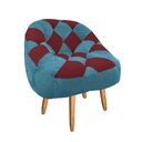 Ver imagem 3 de Kit 02 Poltrona Paloma Escritório Sala Pé Palito Suede Azul Turquesa e Suede Vinho - Dominic Decor