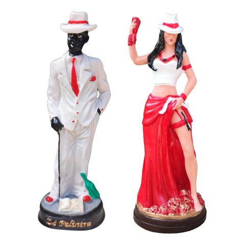 Maria Malandra e Zé Pelintra Imagem em Resina 15 Cm