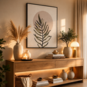 Ver imagem 3 de Quadro Decoração Sala Moderno Folhas Grande com Moldura Preta 50x75
