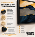 Ver imagem 6 de Quadro Decoração Sala Moderno Folhas Grande com Moldura Preta 50x75
