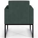 Ver imagem 3 de Kit 2 Poltronas Decorativa Sala Recepção Base Fixa de Metal Helô L02 Linho Verde Musgo - Lyam