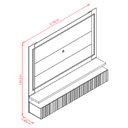 Ver imagem 4 de Rack Suspenso Gaia com Led e 2 Gavetas com Detalhes Ripado Calacata Off White Madetec