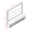 Rack Suspenso Gaia com Led e 2 Gavetas com Detalhes Ripado Calacata Off White Madetec - 4