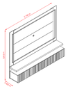 Ver imagem 4 de Rack Suspenso Gaia com Led e 2 Gavetas com Detalhes Ripado Calacata Off White Madetec