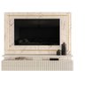 Rack Suspenso Gaia com Led e 2 Gavetas com Detalhes Ripado Calacata Off White Madetec - 2