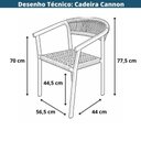 Ver imagem 4 de Cadeira Empilhavel Cannon Trancoso Alumínio Assento Encosto Trama Corda Náutica Fendi Todos Mó