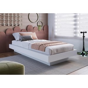Cama de Solteiro Flutuante 92cm X 192cm para Quarto Cor:branco