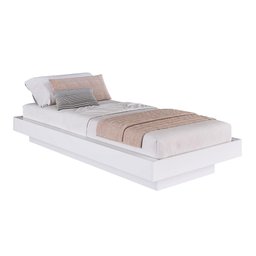Cama de Solteiro Flutuante 92cm X 192cm para Quarto Cor:branco - 2