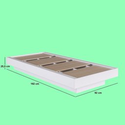 Cama de Solteiro Flutuante 92cm X 192cm para Quarto Cor:branco - 3