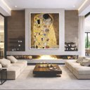 Ver imagem 4 de Quadro Canvas Gustav Klimt The Kiss 40x30cm Mold Preta
