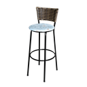 Ver imagem 1 de Banqueta Alta Para Cozinha Ratan Cappuccino Preta Estofado Floral Floral