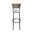 Ver imagem 3 de Banqueta Alta Para Cozinha Ratan Cappuccino Preta Estofado Floral Floral