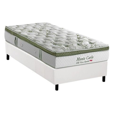 Cama Box Solteiro: Colchão Molas MasterPocket Ensacadas Herval Monte Carlo HR Visco + Base CRC