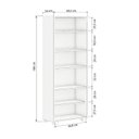 Ver imagem 6 de Kit 2 Estantes para Livros com 5 Prateleiras Cada 121x188x34cm Freijó