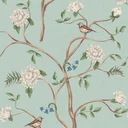 Ver imagem 4 de Papel de Parede Adesivo Pássaros e Flores Verdes Lavável Fosco 10m