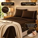 Ver imagem 2 de Jogo de Cama Lençol Quality King 4 Peças Micropercal 600 Fios Marrom Casa Show Enxovais